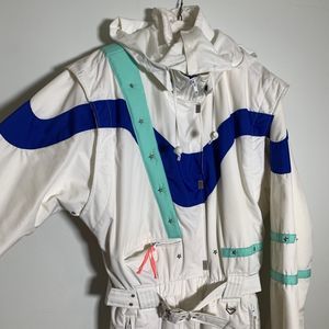 Vintage Obermeyer Womens Aura Studded Neon One Piece Snow Suit Size 14